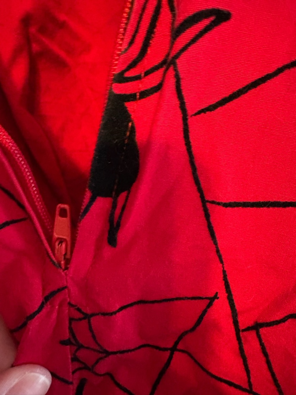 Hell Bunny Red and Black Spider Web Swing Dress - Picture 6 of 8